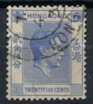 Гонконг 1938-1952 гг. • Gb# 149 • 25 c. • Георг VI • стандарт • Used F-VF ( кат.- £ 4 )