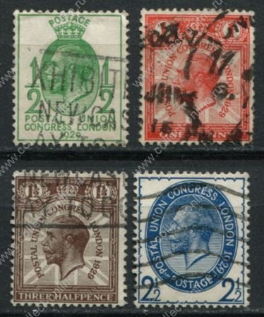 Великобритания 1929 г. • Gb# 434-7 • ½ - 2 ½ d. • Всемирный почтовый конгресс(Лондон) • полн. серия • Used VF ( кат.- £15 )