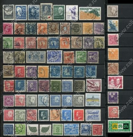 Швеция 1872-197x гг. • набор 80+ старинных, разных марок • Used VF