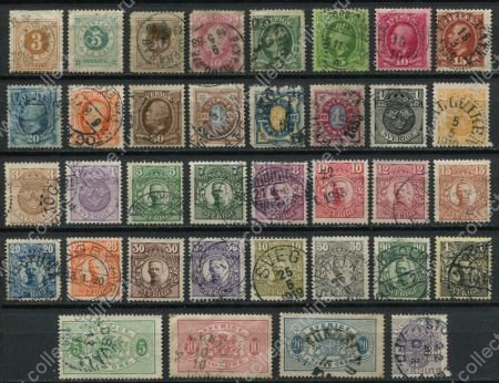 Швеция 1872-1919 гг. • набор 36 старинных, разных марок • Used VF