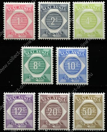 Малайзия 1966 г. • SC# J1-8 • 1 - 50 c. • служебный выпуск • полн. серия • сцепка 3 м. • MNH OG XF ( кат.- $ 12 )