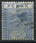 Малайя • Перак 1892-1895 гг. • Gb# 64 • 5 c. • тигр • Used VF ( кат.- £ 8 )