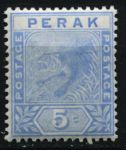 Малайя • Перак 1892-1895 гг. • Gb# 64 • 5 c. • тигр • MH OG VF ( кат.- £ 6 )