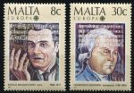 Мальта 1985 г. • SC# 660-1 • 8 и 30 c. • музыканты и композиторы • полн. серия • MNH OG XF ( кат.- $ 3,5 )