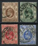 Гонконг 1907-1911 гг. • Gb# 91-3,95 • 1,2,4,10 c. • Эдуард VII • стандарт • Used VF ( кат.- £ 4 )