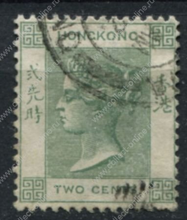  Гонконг 1900-1901 гг. • Gb# 56 • 2 c. • Королева Виктория • стандарт • Used VF