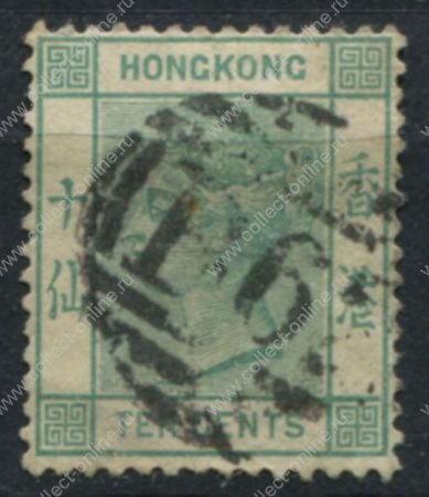 Гонконг 1882-1896 гг. • Gb# 37a • 10 c. • Королева Виктория • стандарт • Used VF