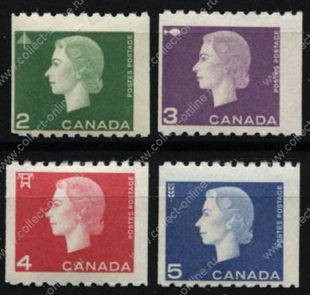 Канада 1962-1963 гг. • SC# 406-9 • 2 - 5 c. • Елизавета II • из рулонов • стандарт • полн. серия • MNH OG VF ( кат. - $20 )