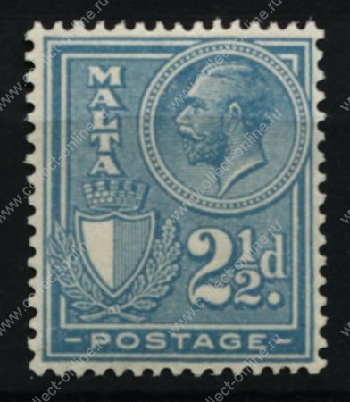 Мальта 1926-1927 гг. • Gb# 162 • 2 ½ d. • Георг V • стандарт • MH OG VF ( кат.- £ 5 )