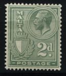 Мальта 1926-1927 гг. • Gb# 161 • 2 d. • Георг V • стандарт • MH OG VF ( кат.- £ 5 )
