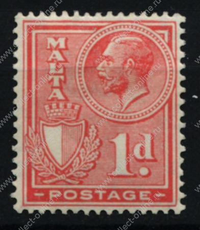 Мальта 1926-1927 гг. • Gb# 159 • 1 d. • Георг V • стандарт • MH OG VF ( кат.- £ 4 )