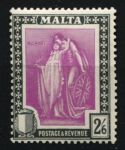 Мальта 1926 г. • Gb# 154 • 2s.6d. • Женщины "Мальта" и "Британия" • надп. "Почта" • MH OG VF ( кат. - £20 )