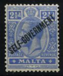 Мальта 1922 гг. • Gb# 107 • 2 ½ d. • Георг V • надпечатка "Самоуправление" • стандарт • MH OG VF ( кат.- £ 15 )