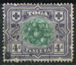 Тонга 1897 г. • Gb# 45 • 4 d. • осн. выпуск • плоды хлебного дерева • Used XF ( кат.- £ 5 )