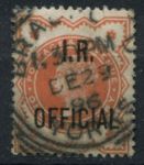 Великобритания 1882-1901 гг. • Gb# O13 • ½ d. • надпечатка "I.R. OFFICIAL" • Королева Виктория • официальная почта • Used VF+ ( кат.- £ 5 )