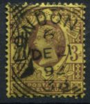 Великобритания 1887-1892 гг. • Gb# 202 • 3 d. • Королева Виктория • "Юбилейный" выпуск • стандарт • Used XF ( кат.- £ 3,5 )
