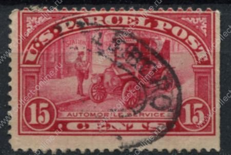 США 1913 г. • SC# Q7 • 15 c. • почтовый автомобиль • спец. доставка • Used F-VF ( кат.- $ 15 )