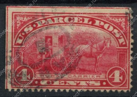 США 1913 г. • SC# Q4 • 4 c. • почтовый дилижанс • спец. доставка • Used VF ( кат.- $4 )