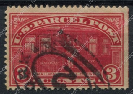 США 1913 г. • SC# Q3 • 3c. • почтовый вагон • спец. доставка • Used VF ( кат.- $7 )