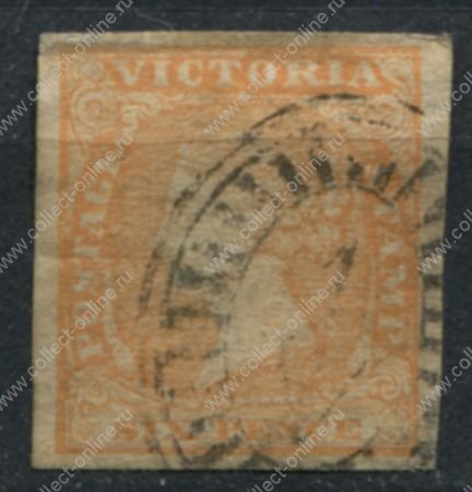 Австралия • Виктория 1854-1955 гг. • Gb# 32a • 6 d. • королева Виктория • Used XF+ ( кат.- £20 )