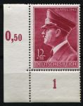 Германия 3-й рейх 1942 г. • Mi# 813 • 12 + 38 pf. • Адольф Гитлер (53 года со дня рождения) • MNH OG Люкс! ( кат. - €15 )
