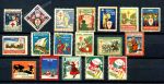 США • Рождественские и благотворительные этикетки 1919-1936 гг. • набор 18 марок • MNH/MH OG/NG F- VF