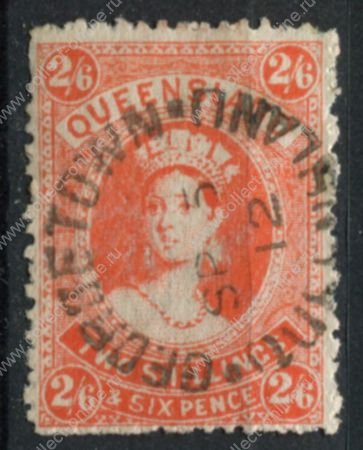 Квинсленд 1882-1895 гг. GB# 153 • 2s.6d. • Королева Виктория • Used XF ( кат. - £30 )