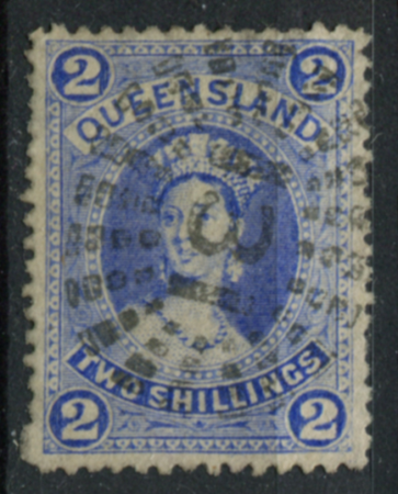 Квинсленд 1882-1895 гг. GB# 152 • 2 sh. • Королева Виктория • Used XF ( кат. - £60 )