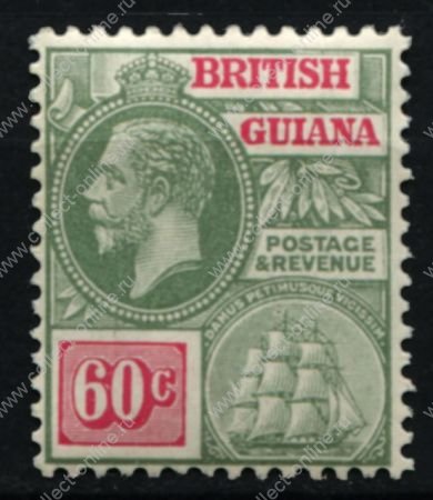Британская Гвиана 1921-1927 гг. Gb# 280 • 60 c. • Георг V • стандарт • MH OG VF ( кат. - £10 )