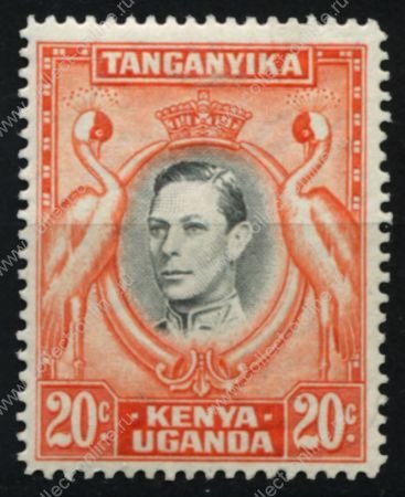 Кения, Уганда и Танганьика 1938-1954 гг. • Gb# 139a • 20 c. • осн. выпуск (перф. - 14) • Георг VI • MH OG VF ( кат. - £55 )
