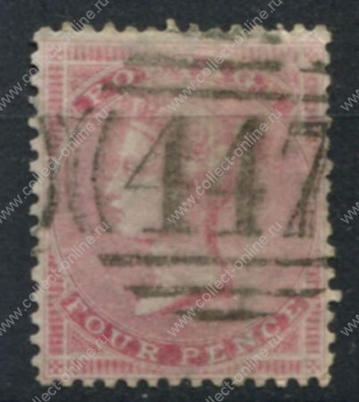 Великобритания 1855-1857 гг. • GB# 66(SC# 26) • 4 d. • Королева Виктория • Used VF ( кат.- £120 )