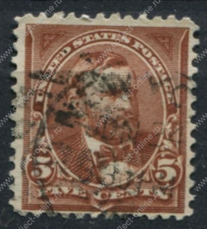 США 1894 г. • SC# 255 • 5 c. • Улисс Симпсон Грант • стандарт • Used F-VF ( кат. - $10 )