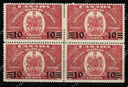 Канада 1939 г. • SC# E9 • 10 на 20 c. • спец. доставка • MNH OG XF • кв. блок ( кат.- $50+ )