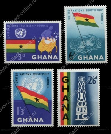 Гана 1959 г. • Gb# 234-7 • 3 d. - 2s.6d. • Введение попечительского управления ООН • полн. серия • MNH OG XF
