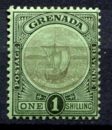 Гренада 1908-1911 гг. • Gb# 86 • 1 sh. • парусный бот • стандарт • MH OG VF ( кат. - £7 )