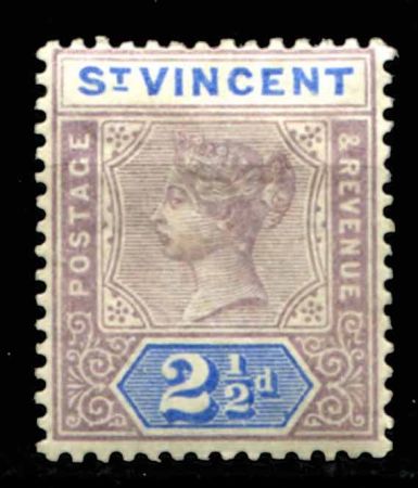 СТ. ВИНСЕНТ 1899г. GB# 69 / 2 1/2d. MH OG VF