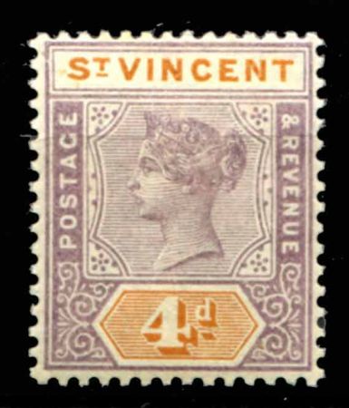 СТ. ВИНСЕНТ 1899г. GB# 71 / 4d. MH OG VF