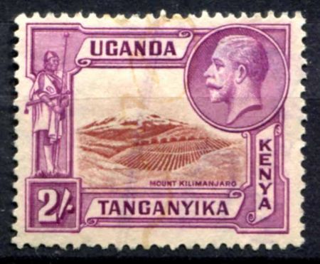 Кения, Уганда и Танганьика 1935-1937 гг. • Gb# 119 • 2 sh. • Георг V • осн. выпуск • г. Килиманджаро • Used F-VF ( кат. - £5 )