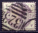Великобритания 1883-1884 гг. • GB# 190 • 2 ½ d. • королева Виктория • стандарт • Used XF ( кат.- £18 )
