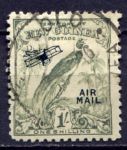 Новая Гвинея 1932-1934 гг. • Gb# 199 • 1 sh. • надпечатка контура аэроплана • райская птица • авиапочта • Used F-VF ( кат.- £ 10 )