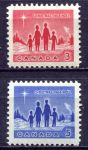 Канада 1964 г. • SC# 434-5 • 3 и 5 c. • Рождество • полн. серия • MNH OG VF