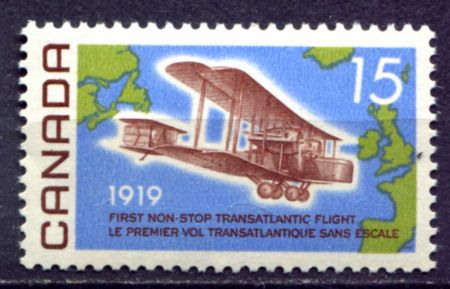 Канада 1969 г. SC# 494 • 15c. • 50-летие первого трансатлантического беспосадочного перелета • MNH OG XF
