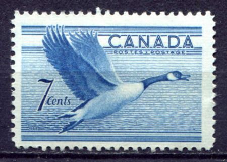 Канада 1952 г. • SC# 320 • 7 c. • Большой канадский гусь • MNH OG VF