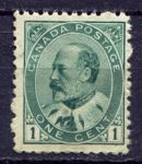 Канада 1903-1908 гг. • SC# 89 • 1 c. • Эдуард VII • стандарт • MNG VF ( кат.- $45- )