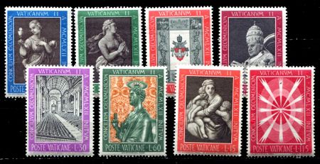 ВАТИКАН 1962г. MI# 412-9(SC# 345-52) / MNH OG VF / РЕЛИГИЯ АРХИТЕКТУРА