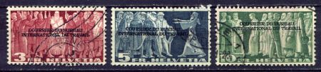 Швейцария • офис Организации труда 1944 г. • Mi# 80-2 • 3 - 10 fr. • надп. на марках Швейцарии • Used VF