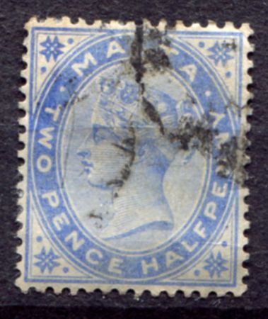 Мальта 1885-1890 гг. • Gb# 26 • 2½ d. • Виктория • стандарт • Used F-VF