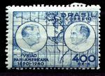Бразилия 1940 г. • Sc# 487 • 400 r. • 50-летие Панамериканского Союза • президенты Рузвельт и Варгас • MH OG VF