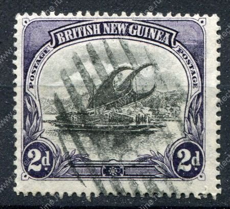 ПАПУА 1901г. GB# 11 / 2 d. ЛАКАТОИ / USED VF / ПАРУСА