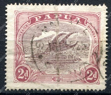 ПАПУА 1916-31гг. GB# 96b / 2 d. ЛАКАТОИ / USED VF / ПАРУСА